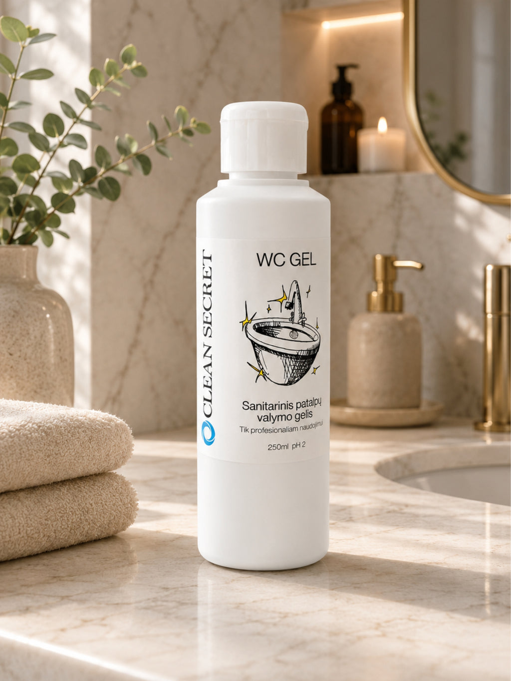 Vonios ir WC valiklis WC GEL, 250 ml